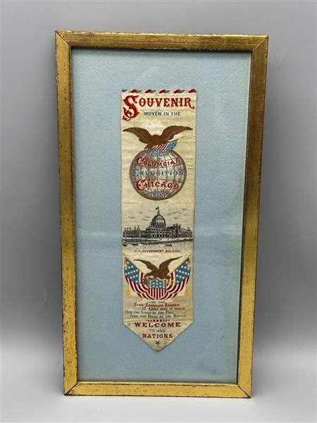 Souvenir Of Worlds Columbian Exposition 1893 by Thomas Stevens Silk Woven Book Mark