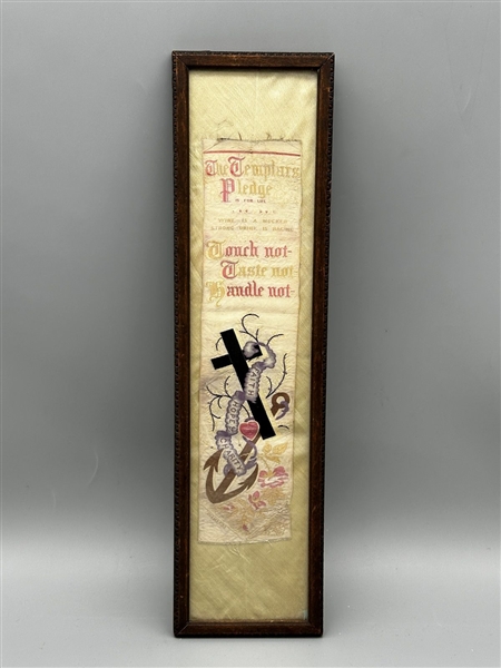 Templars Pledge Silk Bookmark Framed