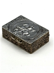 .800 Silver Repousse St. George Slaying the Dragon Snuff Box