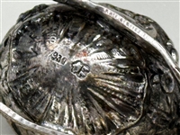 .930 Silver Figural Carriage Salt Cellar, With Miniature Silver Chair