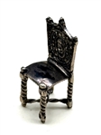 .930 Silver Figural Carriage Salt Cellar, With Miniature Silver Chair