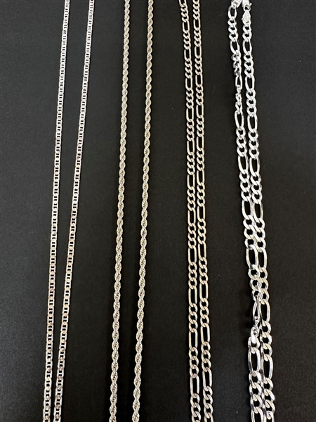 (4) Sterling Silver Mens Necklaces