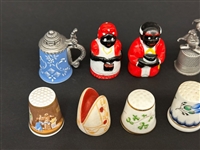 (38) Thimbles: Sterling Silver, Cloissone, Cathness Millefiori, Others