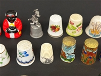 (38) Thimbles: Sterling Silver, Cloissone, Cathness Millefiori, Others