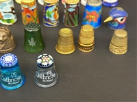 (38) Thimbles: Sterling Silver, Cloissone, Cathness Millefiori, Others