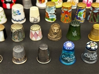 (38) Thimbles: Sterling Silver, Cloissone, Cathness Millefiori, Others