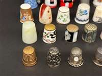 (38) Thimbles: Sterling Silver, Cloissone, Cathness Millefiori, Others