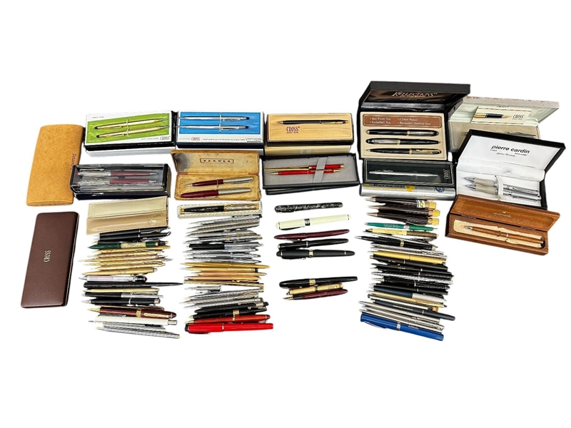 Group of Pens and Pencils, Fountain Pens (3) 14k Gold Nibs