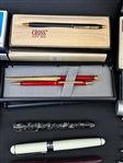 Group of Pens and Pencils, Fountain Pens (3) 14k Gold Nibs