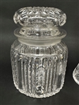 (2) Cut Glass Pieces; Vase, Lidded Jar