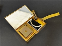 Gold Tone Evening Bag, Compact, Carrying Case