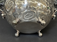 Derby Quadruple Silver Plate Hand Hammered Footed Bowl