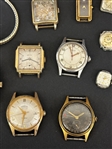 Large Group of Vintage Watches: Gold Filled, Movements