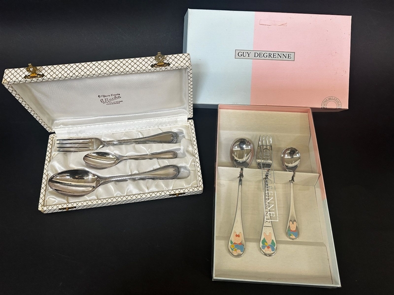 Guy Degrenne Childs Stainless Set, Silverplated Hallmarked Luncheon Set