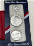 1976 US Bicentennial Silver UNC Set, 1972 Eisenhower UNC Silver Dollar