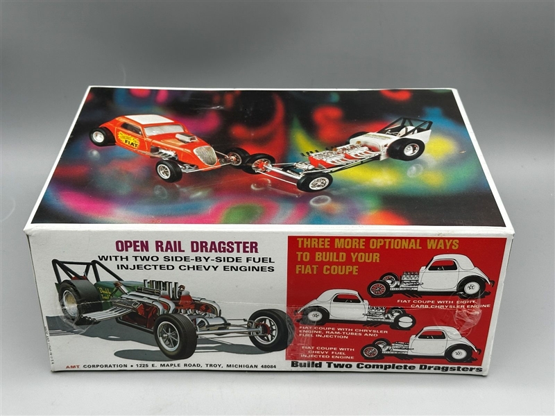 AMT Open Rail Double Dragster Model Kit New in Box