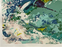 Leroy Nieman Print Downhill Skier 1980