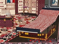 Louis Vuitton Silk Scarf Home Sweet Home Framed 