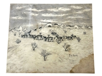 (2) Original Pen and Ink Drawings George Ahgupuk (Alaska 1911-2001) 