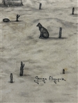 (2) Original Pen and Ink Drawings George Ahgupuk (Alaska 1911-2001) 