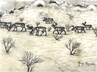 (2) Original Pen and Ink Drawings George Ahgupuk (Alaska 1911-2001) 