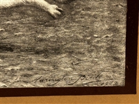 Harrington Bird Early Lithograph Terriers Chasing Rabbit