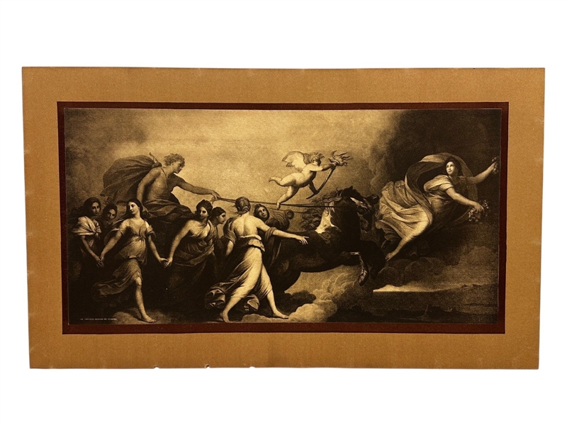 "LAurora" Guido Reni Early Lithograph Printed Johnson Gordon