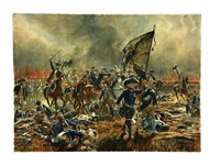 Hans Volck 1905 Watercolor "Battle of Zorndorf"