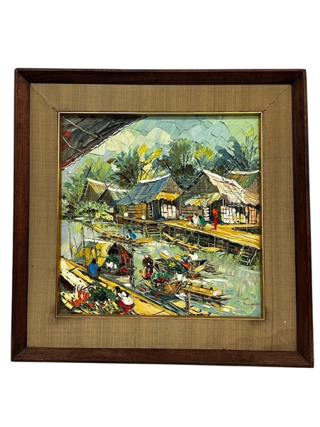 Kitilerk Muhummad Thailand Oil on Canvas "By The Canal"