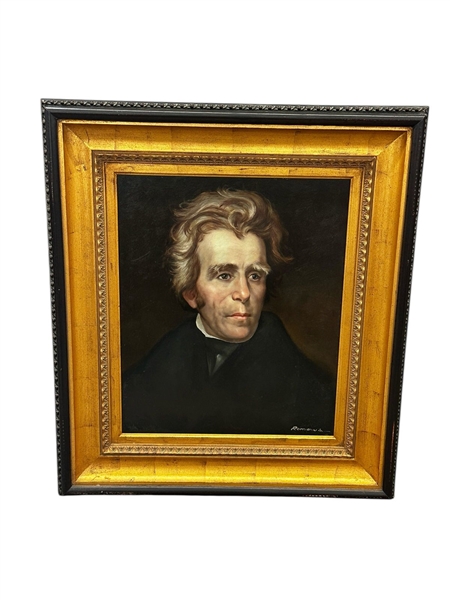 President Andrew Jackson Later Oil Painting by Romanus