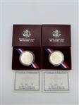 (2) 1992 US Olympic Uncirculated Silver Dollars 
