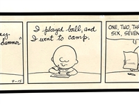 Charles Schulz (1922-2000) Original Peanuts Comic Strip 9-15-1965