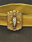 Victorian Gold Filled Slide Bracelet With Seed Pearls: 