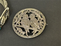 (2) Sterling Silver Jewelry Pieces: Bracelet, Brooch