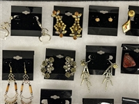 (24) Pairs of Vintage Costume Earrings: Rhinestones, Crystals