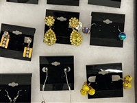 (24) Pairs of Vintage Costume Earrings: Rhinestones, Crystals