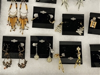 (24) Pairs of Vintage Costume Earrings: Rhinestones, Crystals