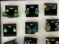 (20) Pairs of Vintage Jade, Nephrite Earrings