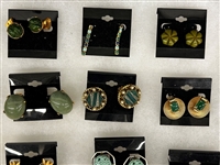 (20) Pairs of Vintage Jade, Nephrite Earrings