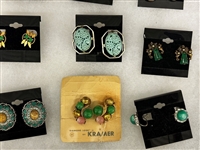 (20) Pairs of Vintage Jade, Nephrite Earrings