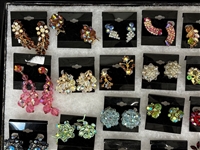 (27) Pairs of Aurora Borealis Costume Earrings: Vogue, Germany, Alice Caviness, Others