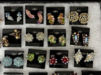 (27) Pairs of Aurora Borealis Costume Earrings: Vogue, Germany, Alice Caviness, Others