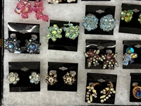 (27) Pairs of Aurora Borealis Costume Earrings: Vogue, Germany, Alice Caviness, Others
