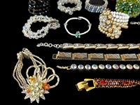 (20) Group of Bracelets: Cinnabar, Flex, Rhinestones, Enamel, Brighton, Others