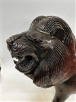 Large Carved Ebony Wooden Lion 