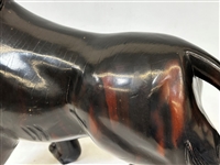 Large Carved Ebony Wooden Lion 