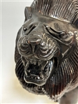Large Carved Ebony Wooden Lion 