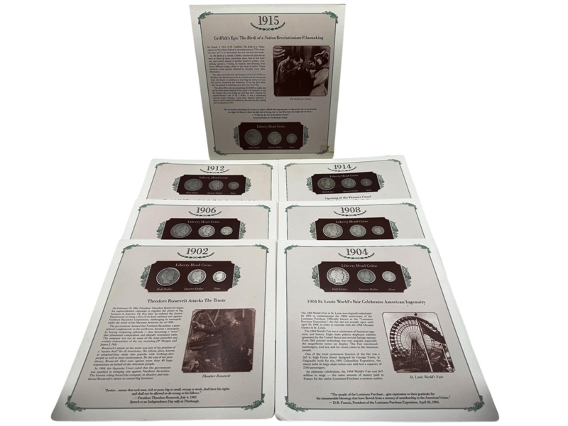 (7) Pages from The Last Family of US Silver Coins PCS Album 
