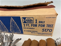 Vintage Pom Pom Aluminum Branch Holiday Tree