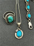 Group of Sterling Silver Turquoise Jewelry